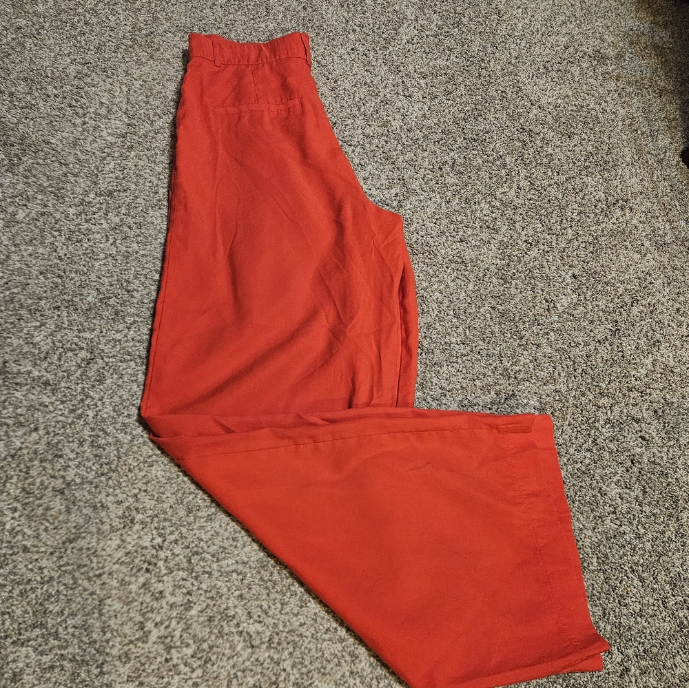 Zara Red Wide Leg Pants - Picture 10 of 11